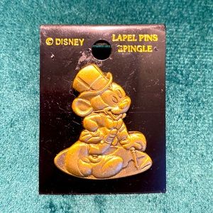 NWT Brass/Gold Disney Mickey Mouse Lapel Pin